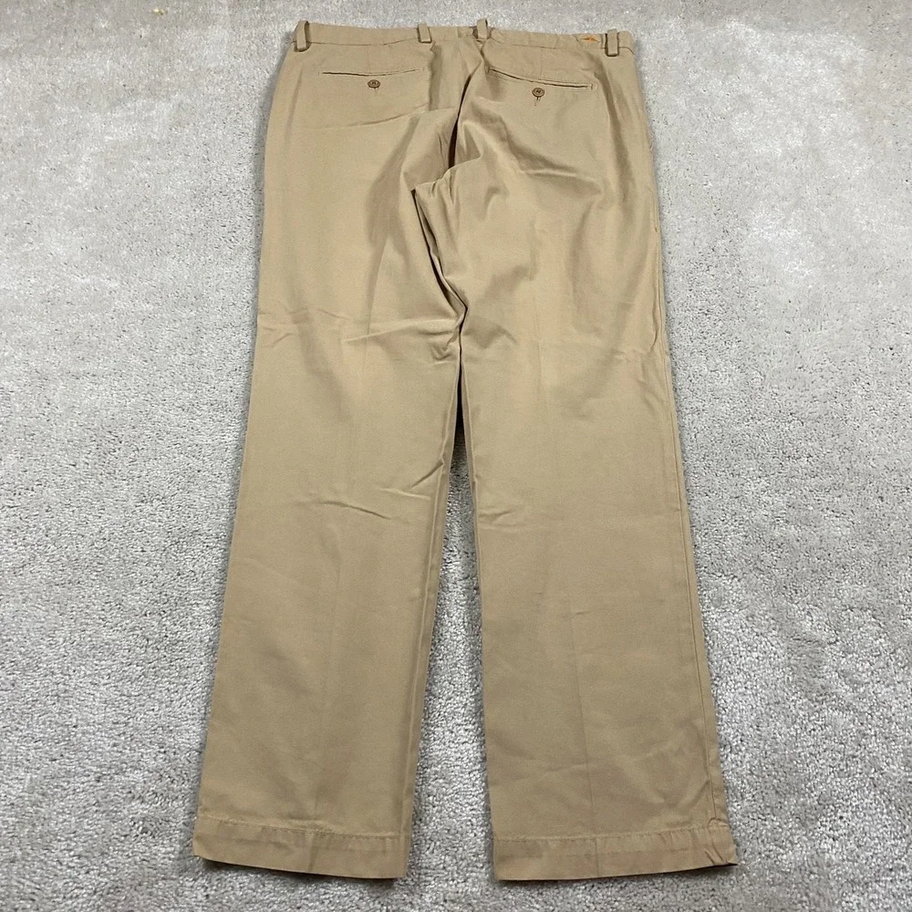 Tommy Bahama Pants Mens 34x30 Khaki Flat Front Pima Cotton Chino Work Office